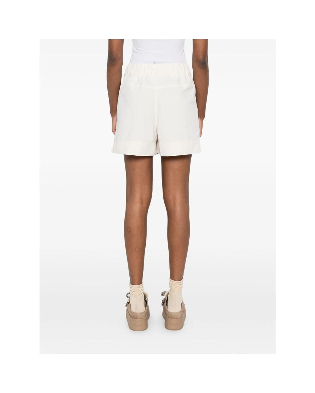 Moncler White Grenoble Elasticated Logo Shorts