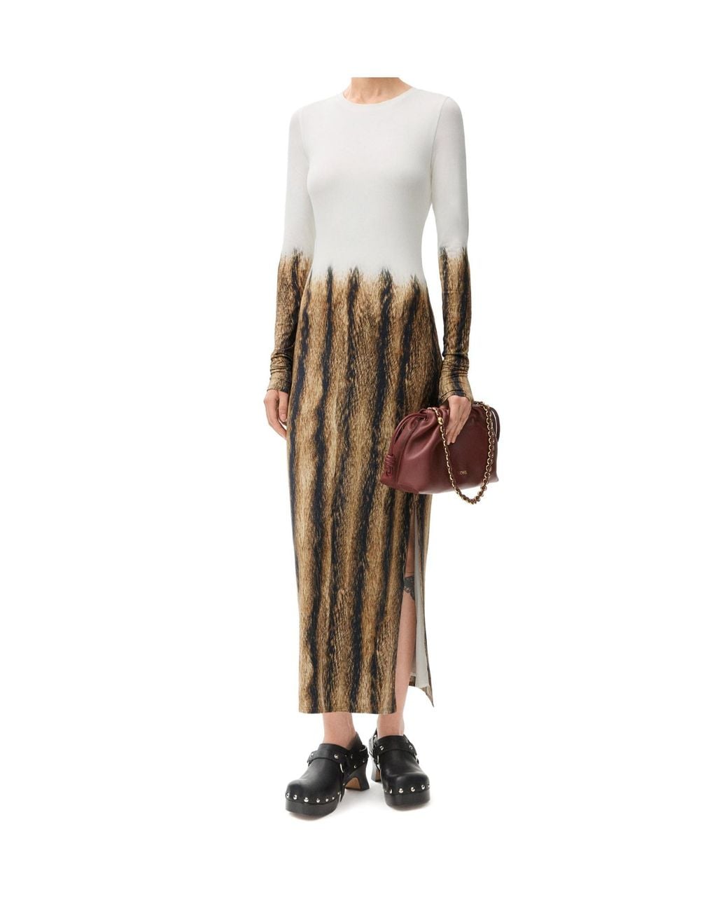Loewe White Tube Crewneck Dress
