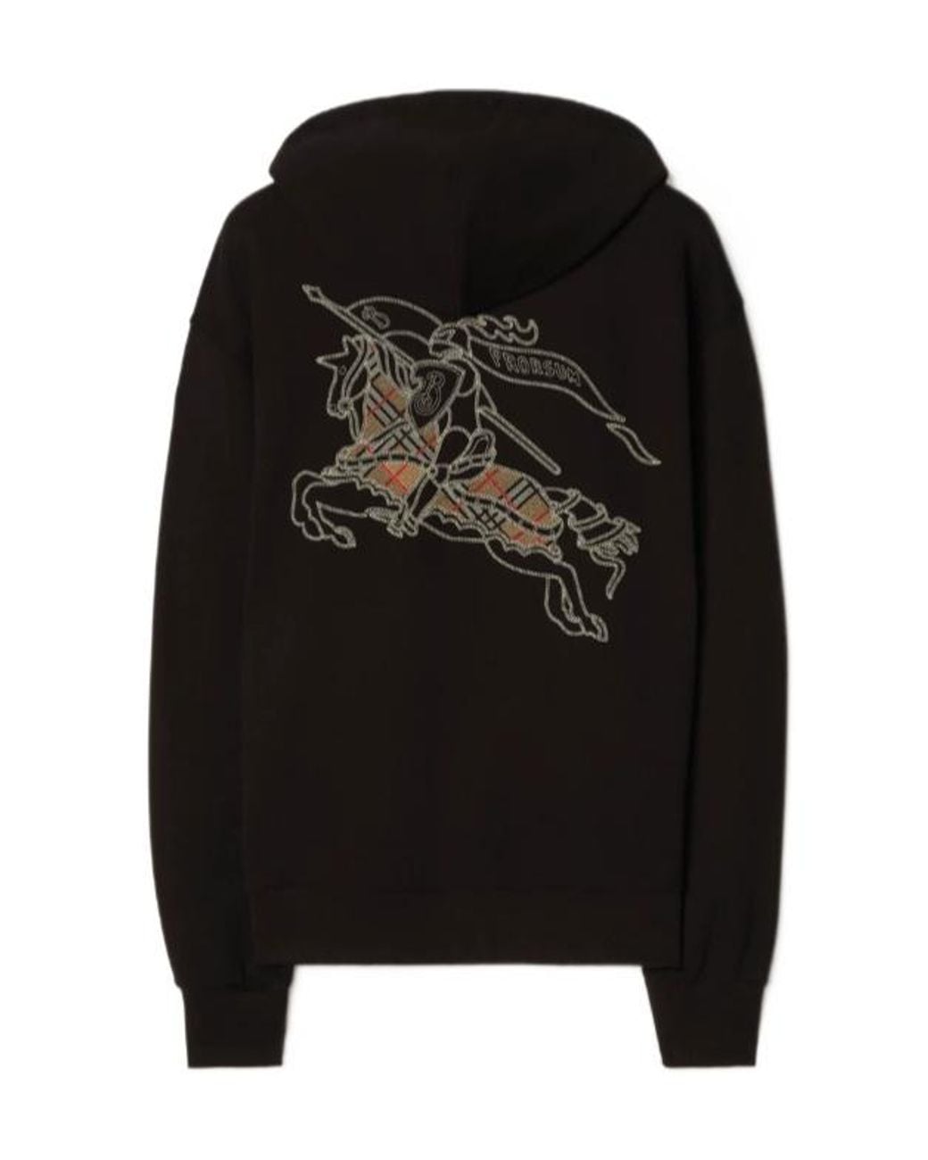 Burberry Black Check B Motif Cotton Zip Hoodie for men
