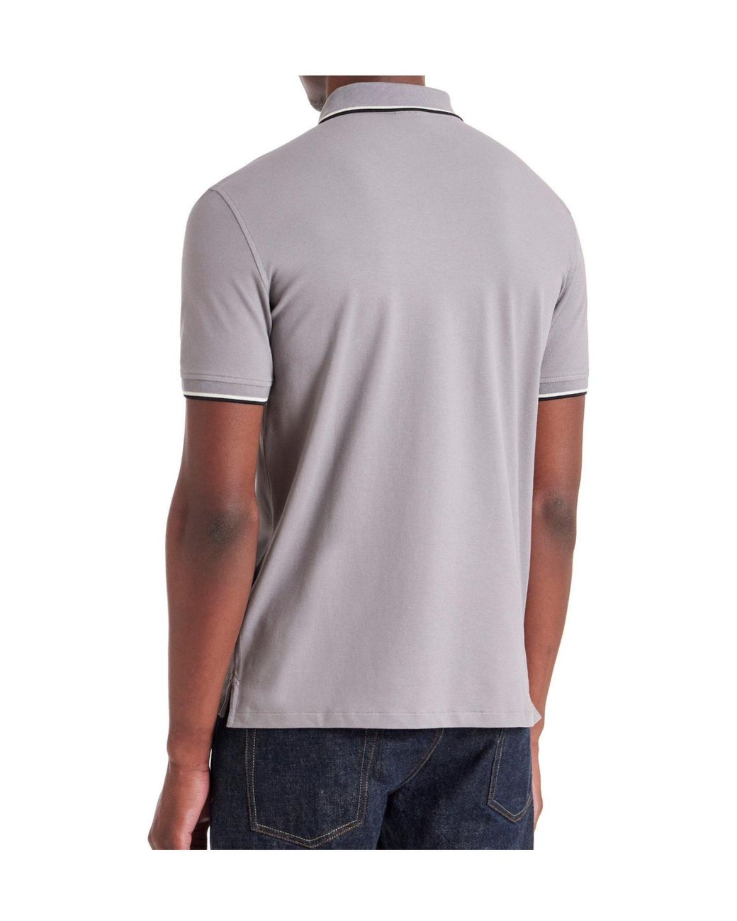 Paul Smith Gray Striped Collared Shortsleeve Polo for men