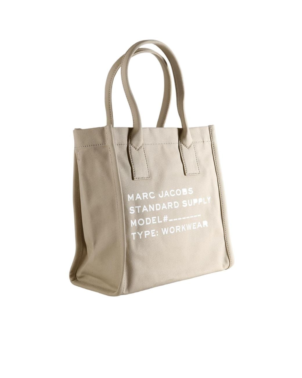 Marc Jacobs Natural Logo-Print Cotton Tote Bag