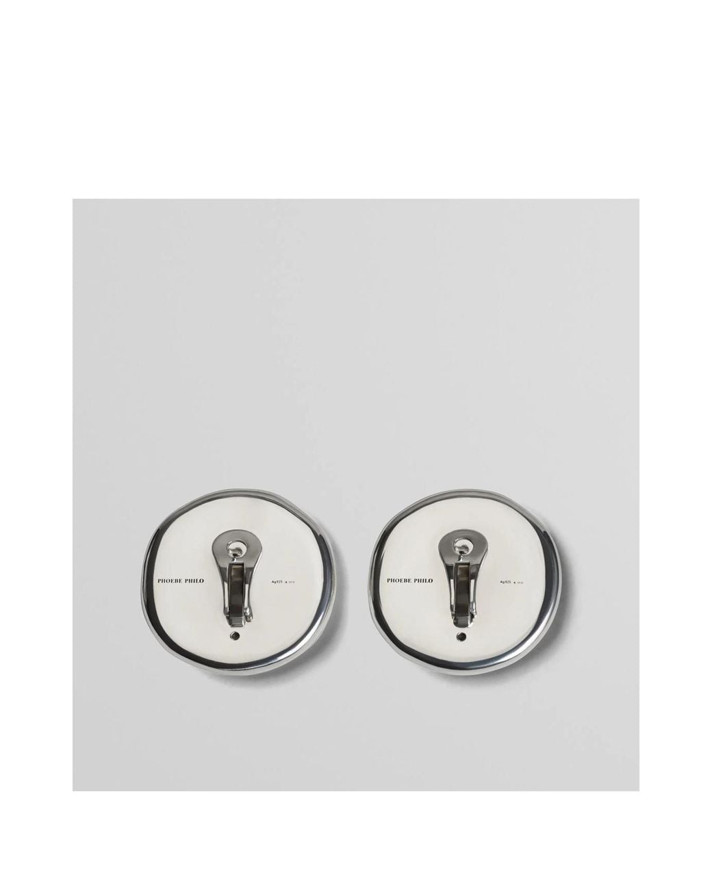 Phoebe Philo White Round Earrings