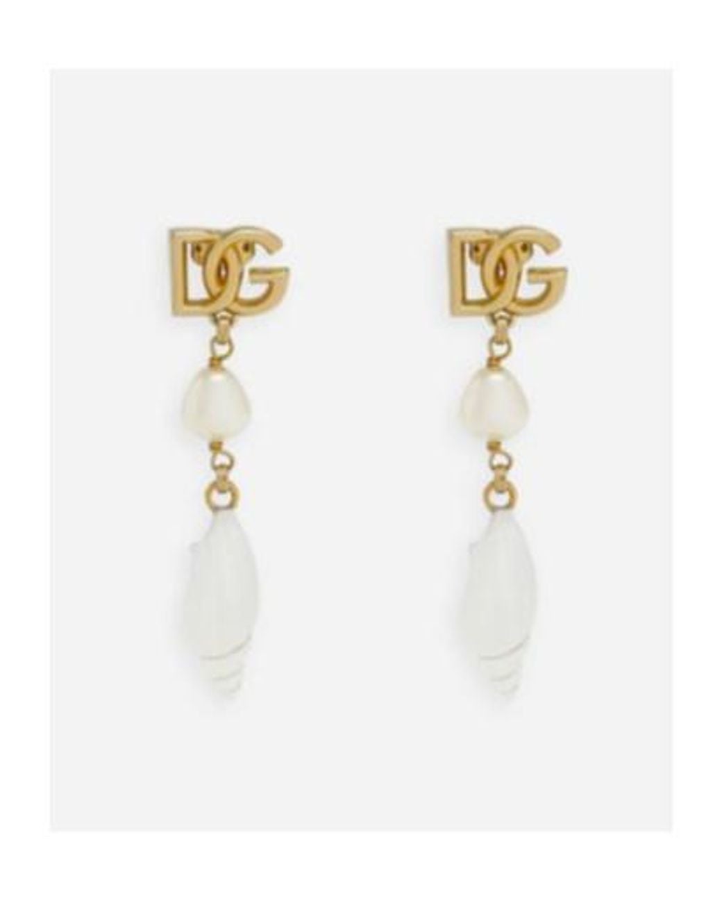 Dolce & Gabbana White Dg Logo Lettering Earrings