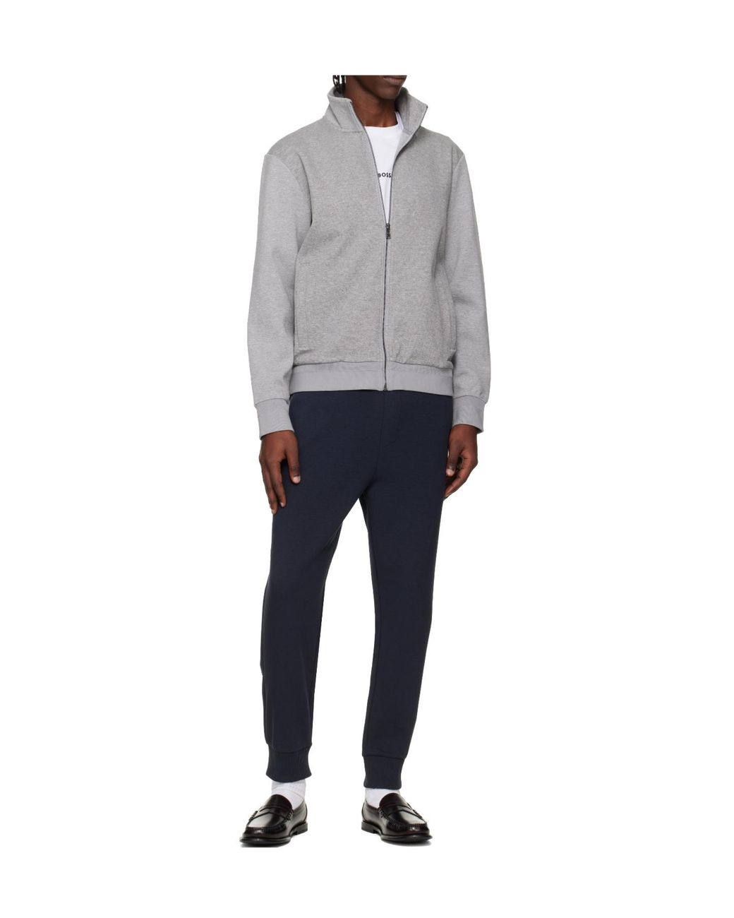 Boss Gray Zip-Up Jacket for men
