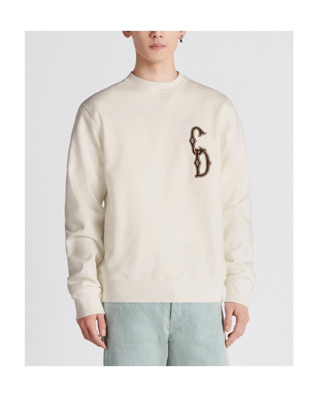 Dior White Cd Interwoven Sweater for men
