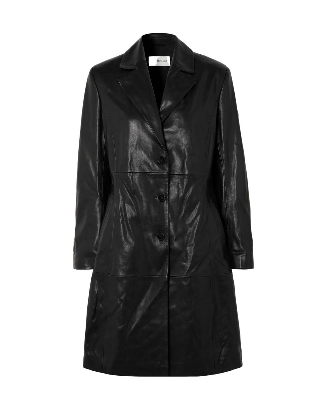 Nour Hammour Black Eames Patchwork Leather Coat