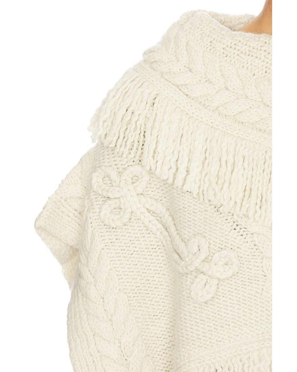 Isabel Marant Natural Isabel Marant Étoile Kacie Fringed Knit Cape