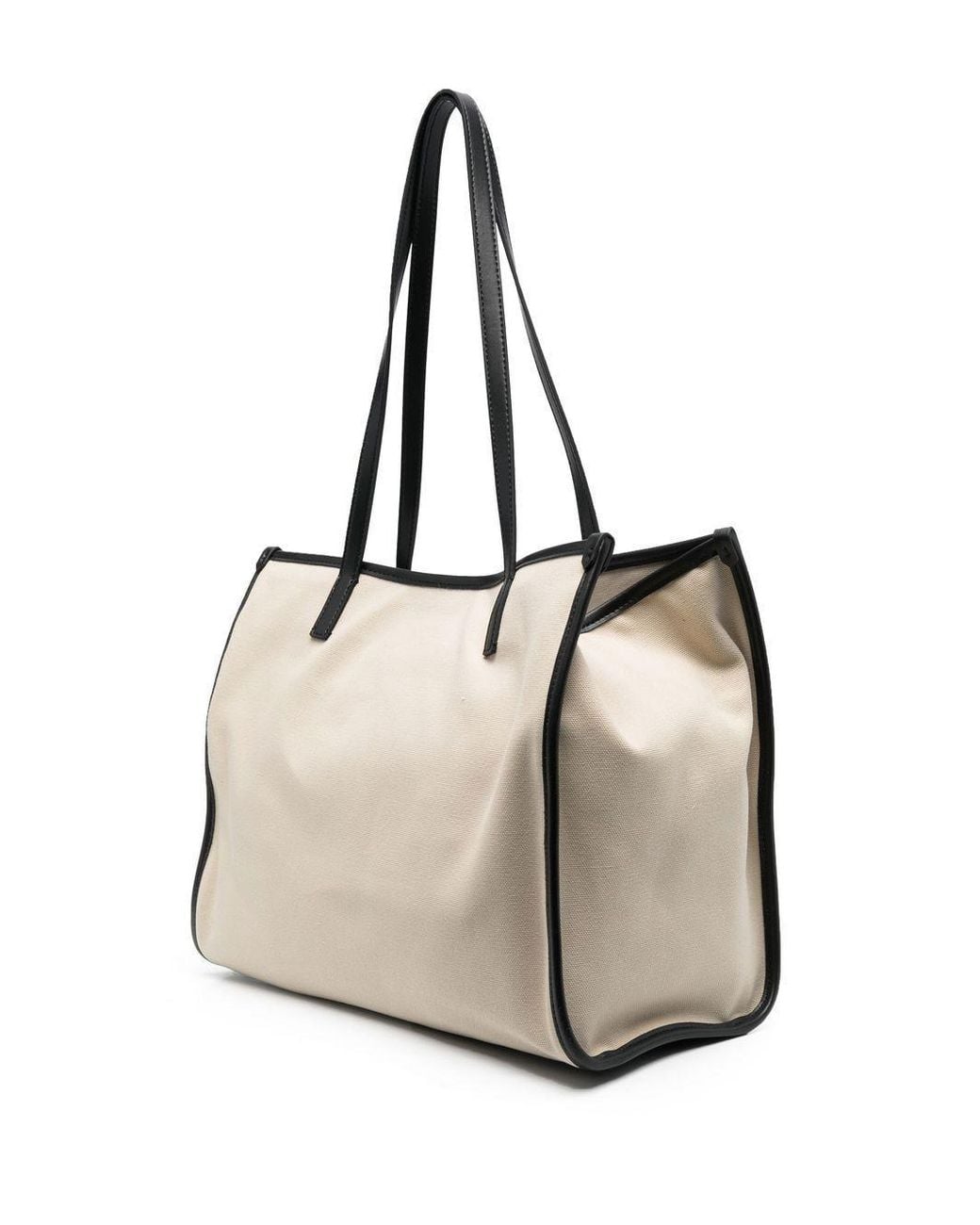 MSGM Natural Logo-Print Cotton-Blend Tote Bag