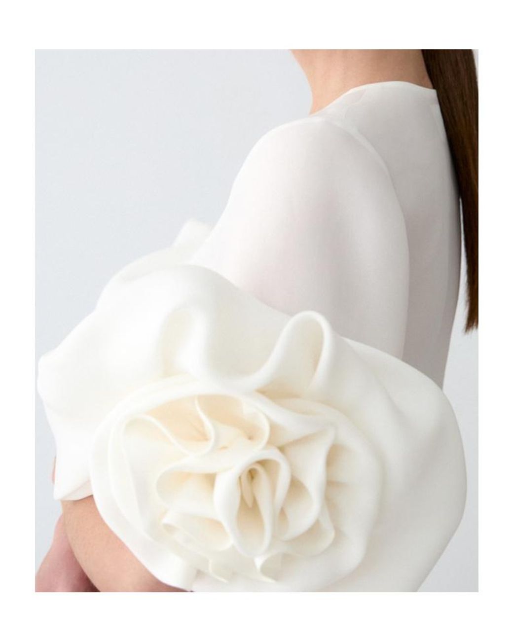 Carolina Herrera White Gazar Blouse With Rosettes