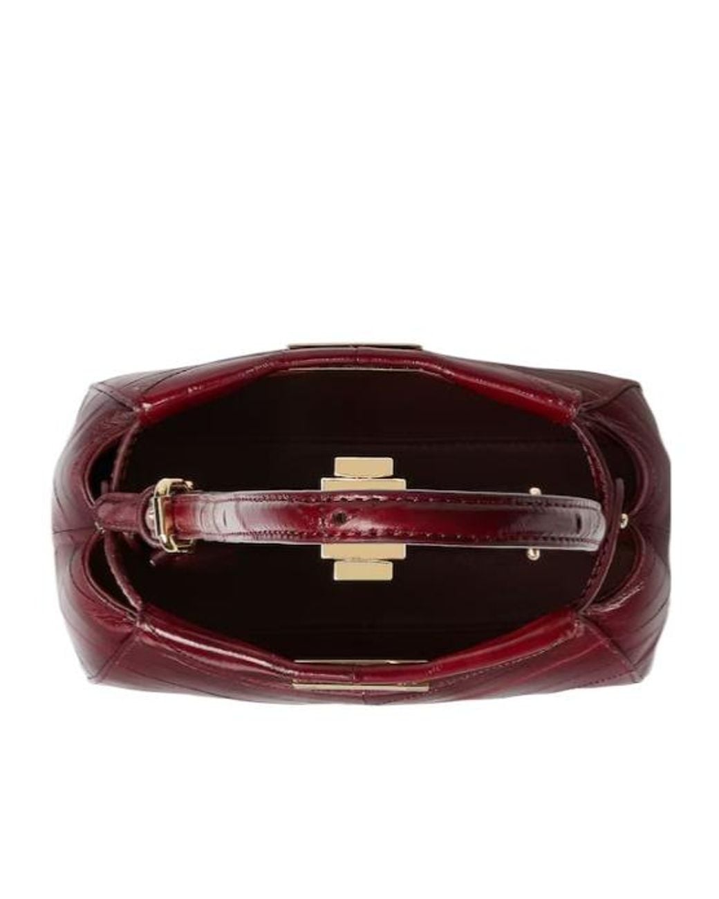 Fendi Red Burgundy Inlaid Hagfish Leather Bag