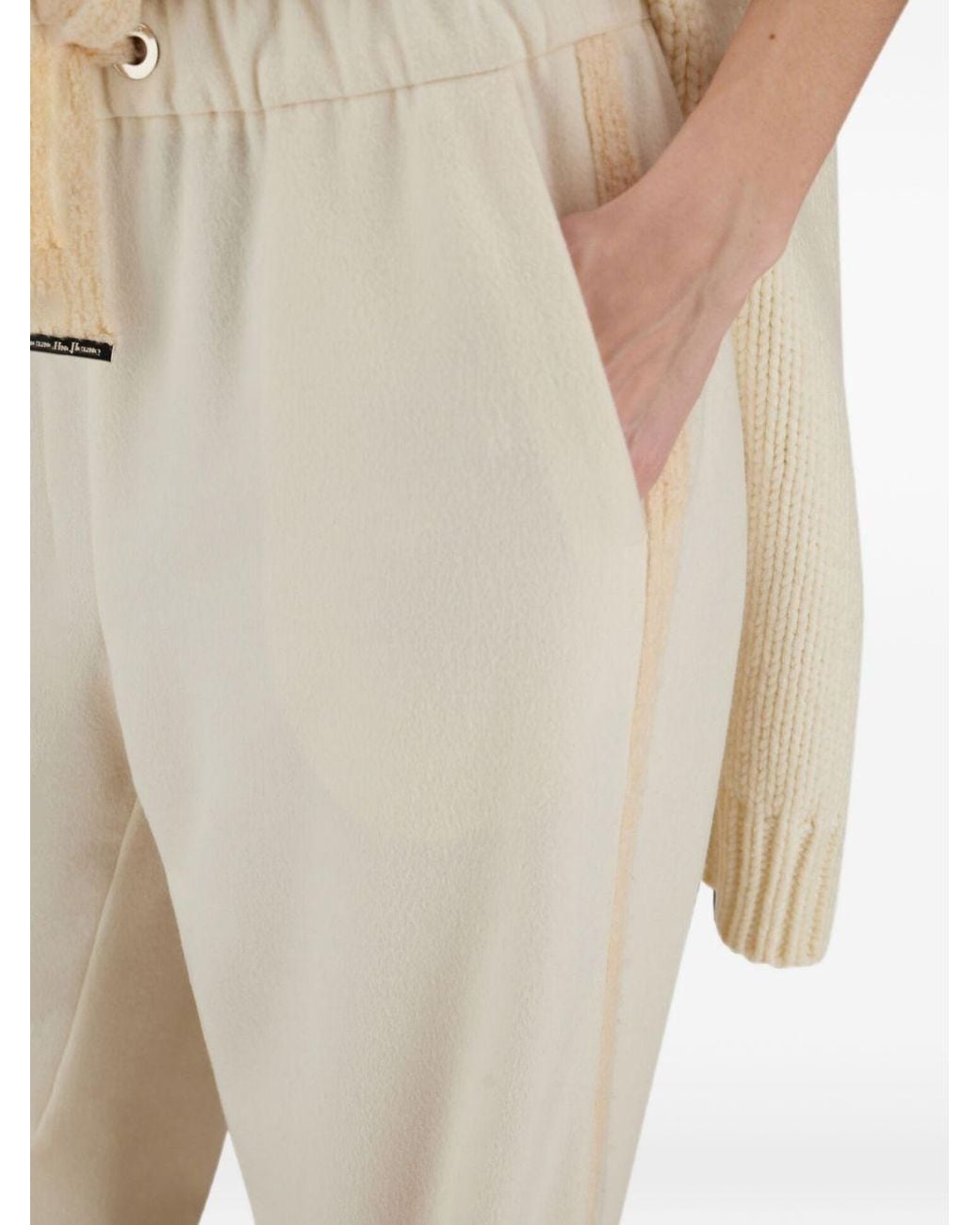 Herno White Regular Fit Wide Leg Pants