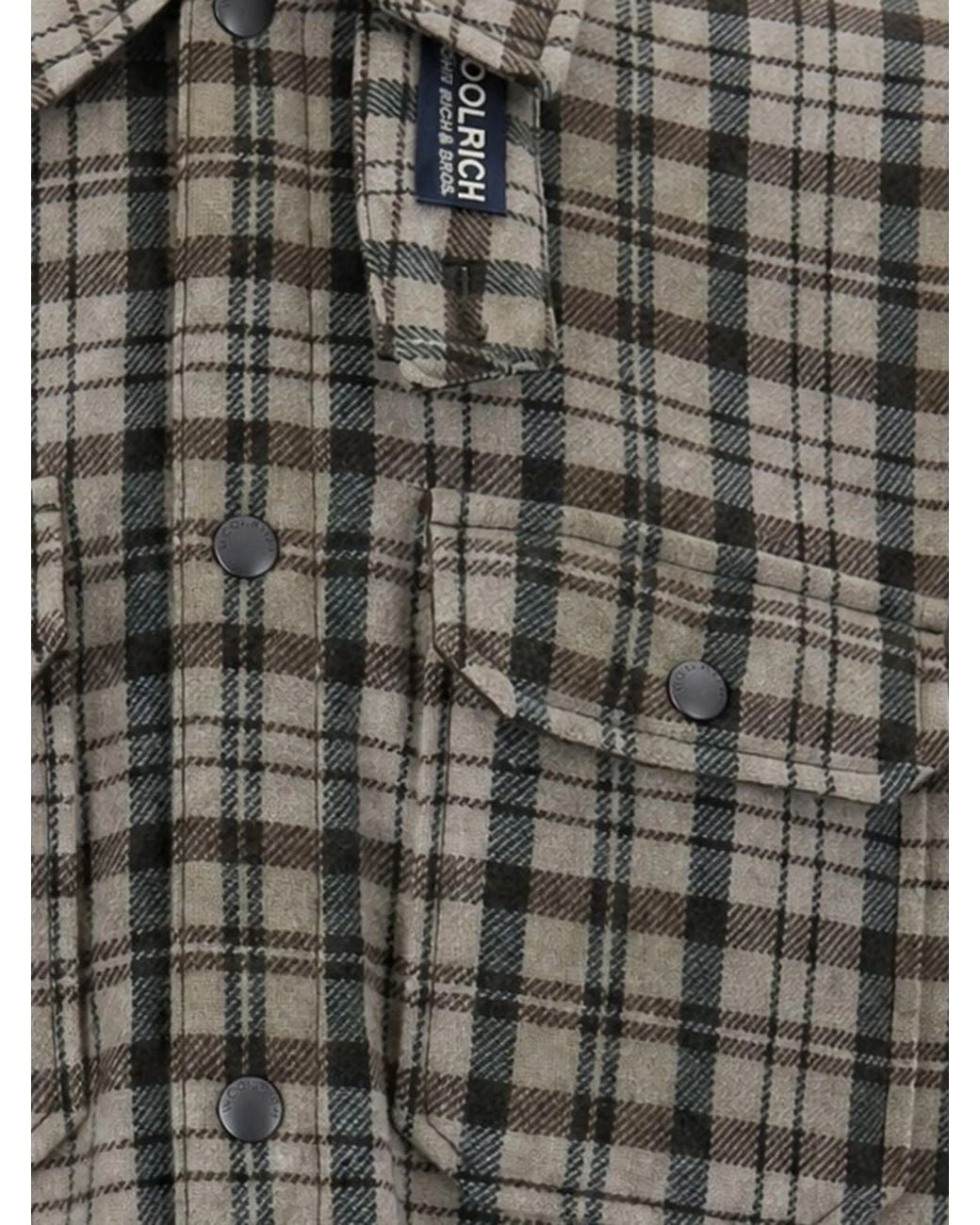 Woolrich Gray Checked Overshirt for men