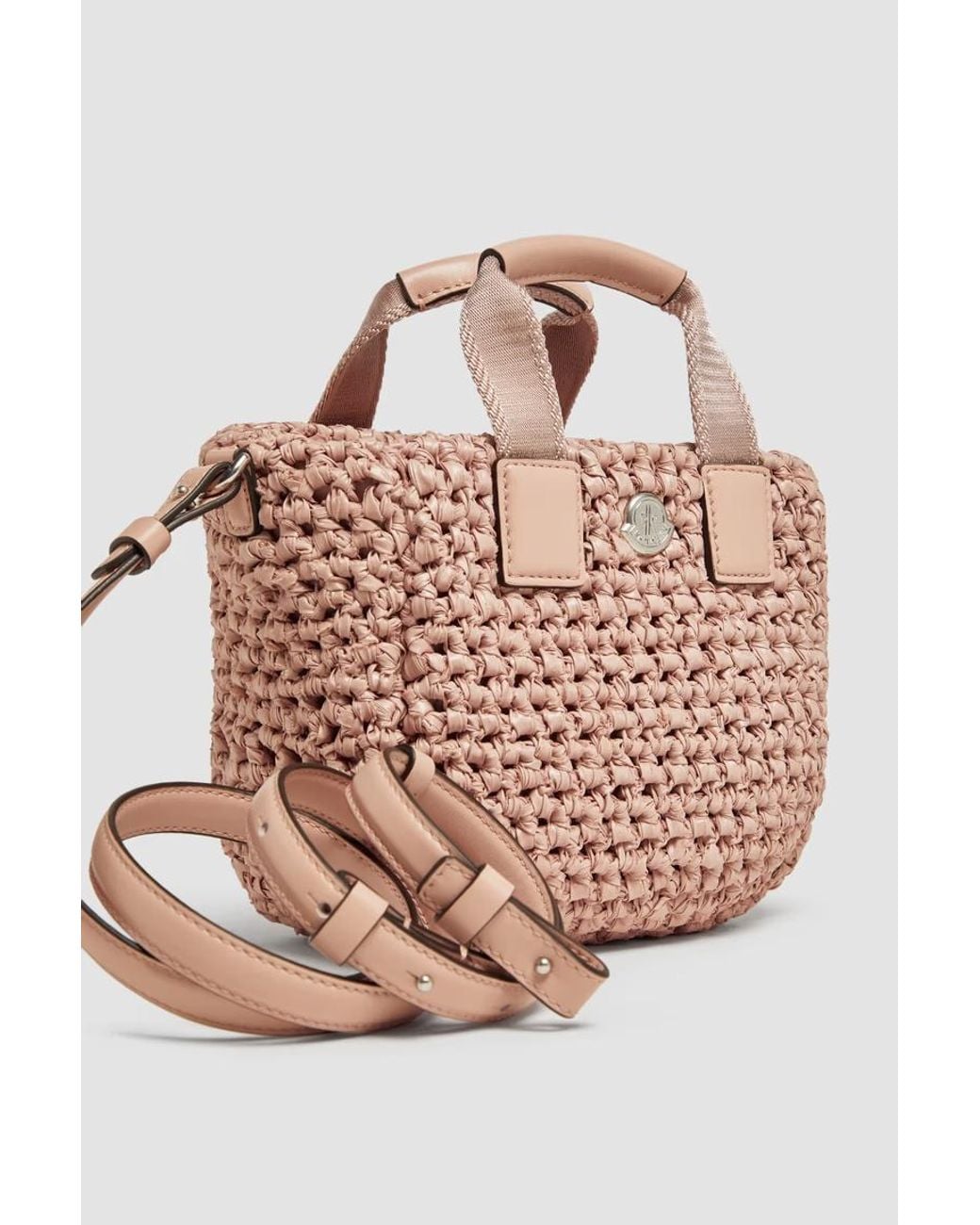 Moncler Pink Caradoc Woven Micro Tote Bag