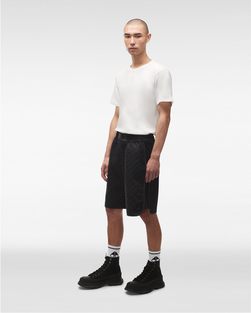 Moose Knuckles Black Logo Shorts for men