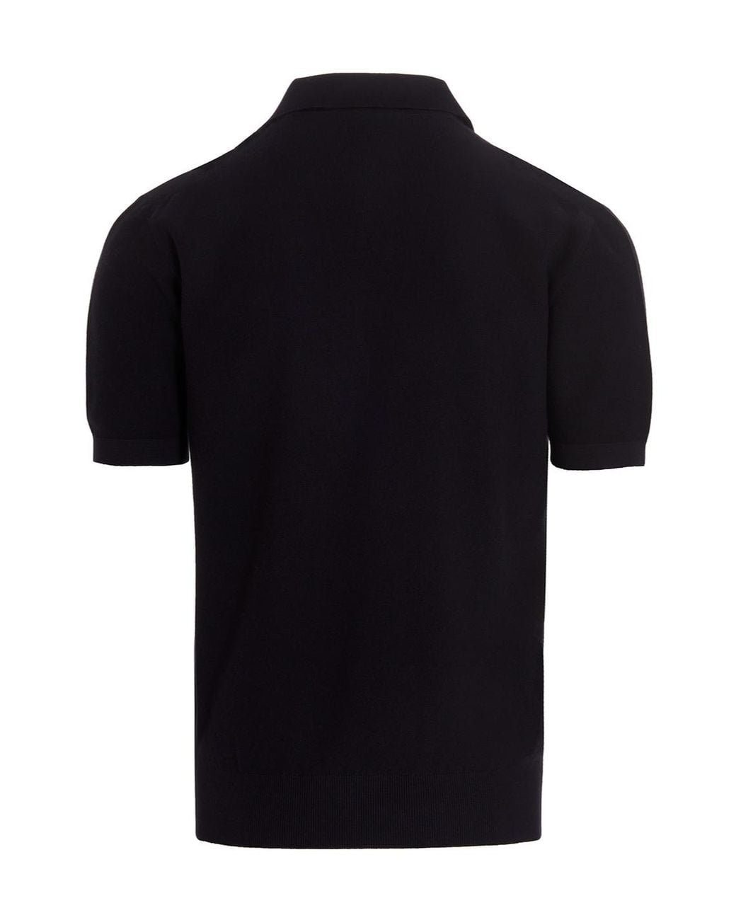 Loro Piana Black Basic Short-Sleeved Polo Shirt for men