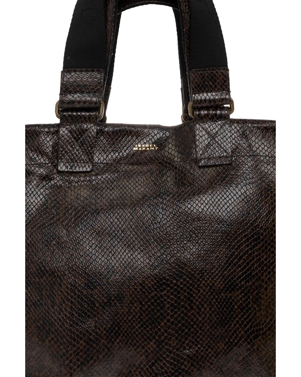 Isabel Marant Black Python-Print Handbag