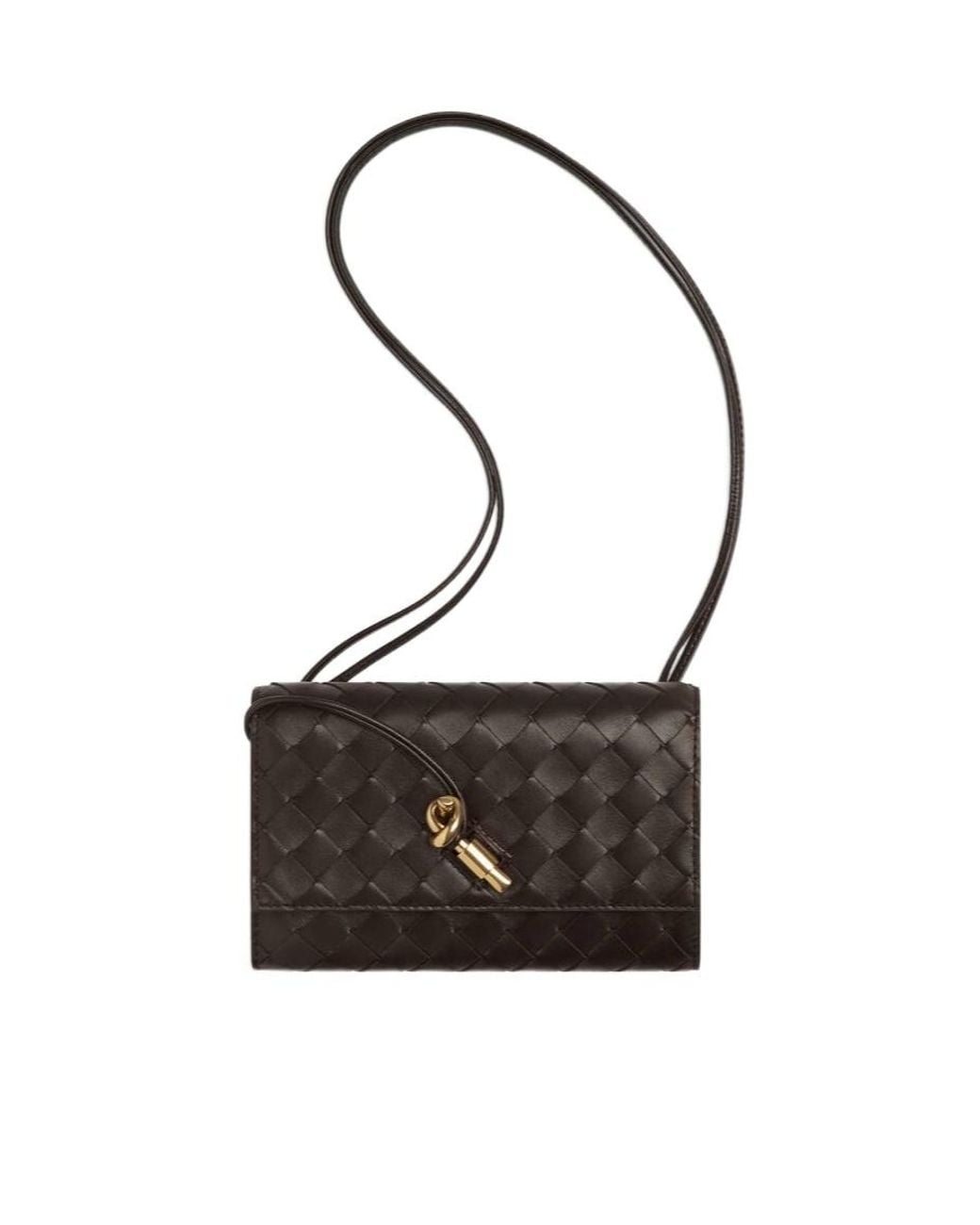 Bottega Veneta White Andiamo Foldover Top Shoulder Bag