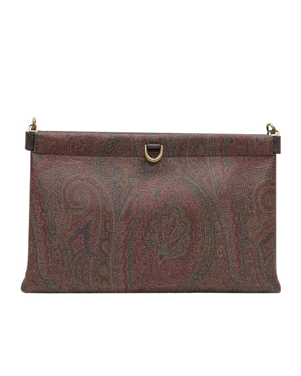 Etro Brown Paisley Jacquard Clutch Bag
