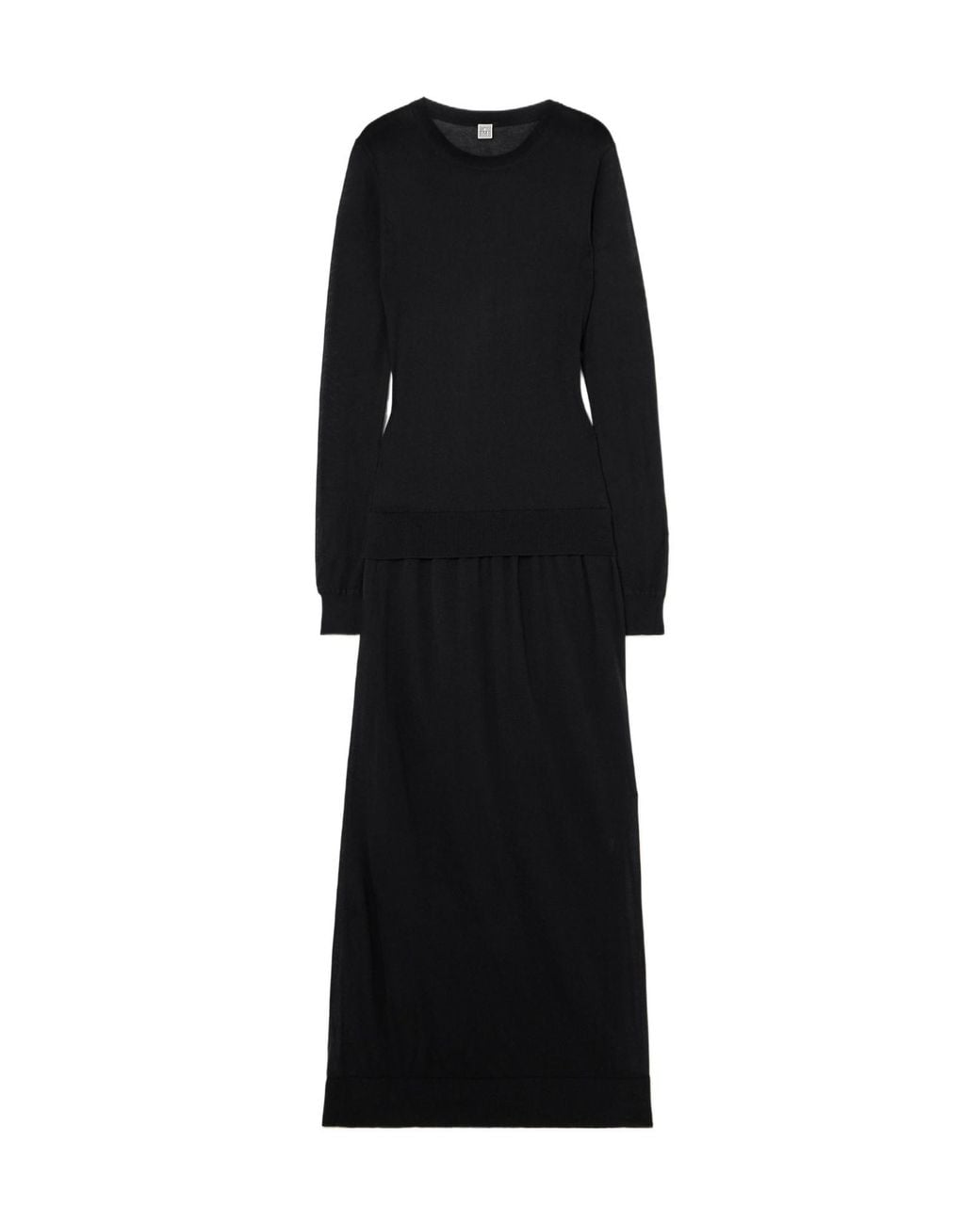 Totême Black Silk-Blend Maxi Dress