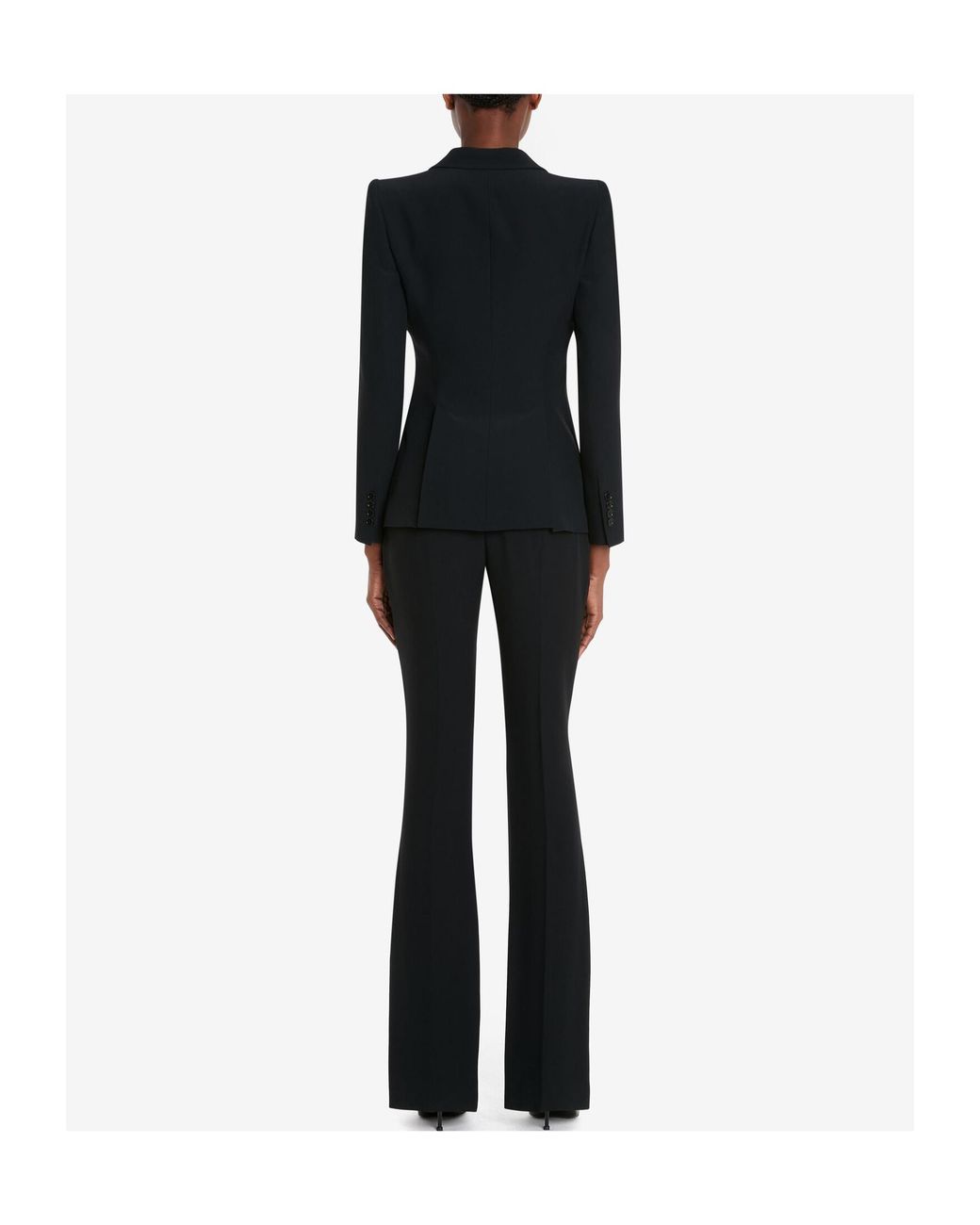 McQueen Black Tailored Flared Pants