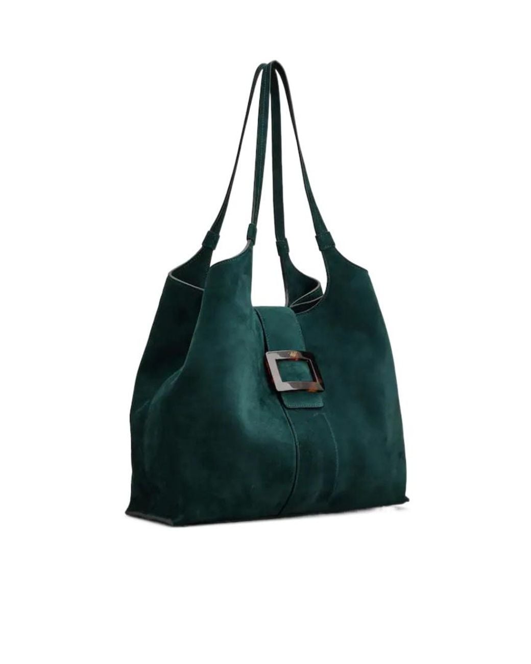 Roger Vivier Green Belle Vivier Medium Shopping Bag