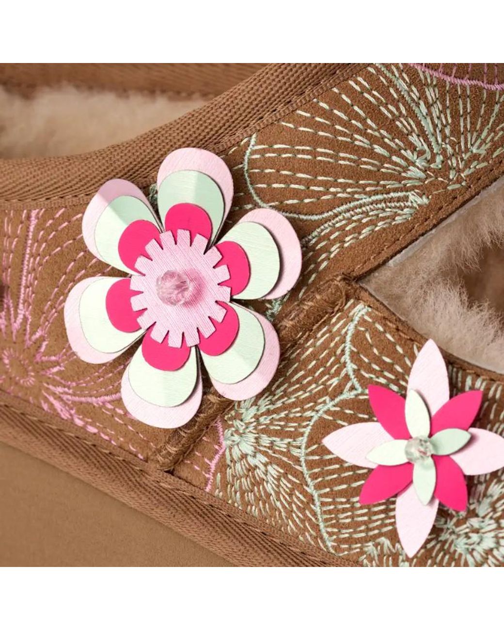 Ugg Brown Bea Mary Jane Meadow Flat Shoes