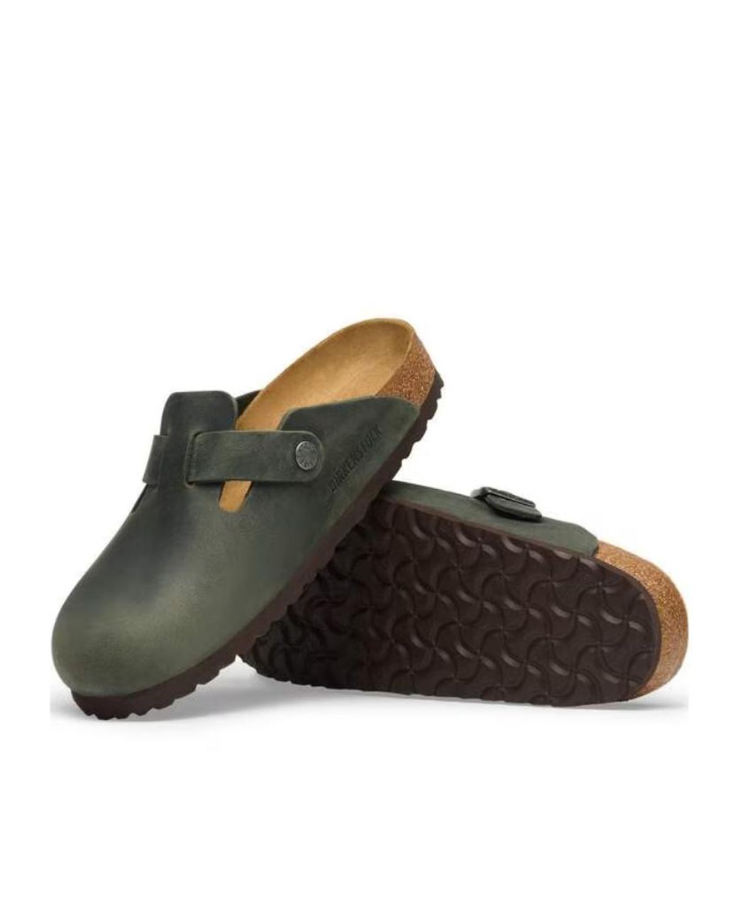 Birkenstock Green Boston Buckled Clogs for men