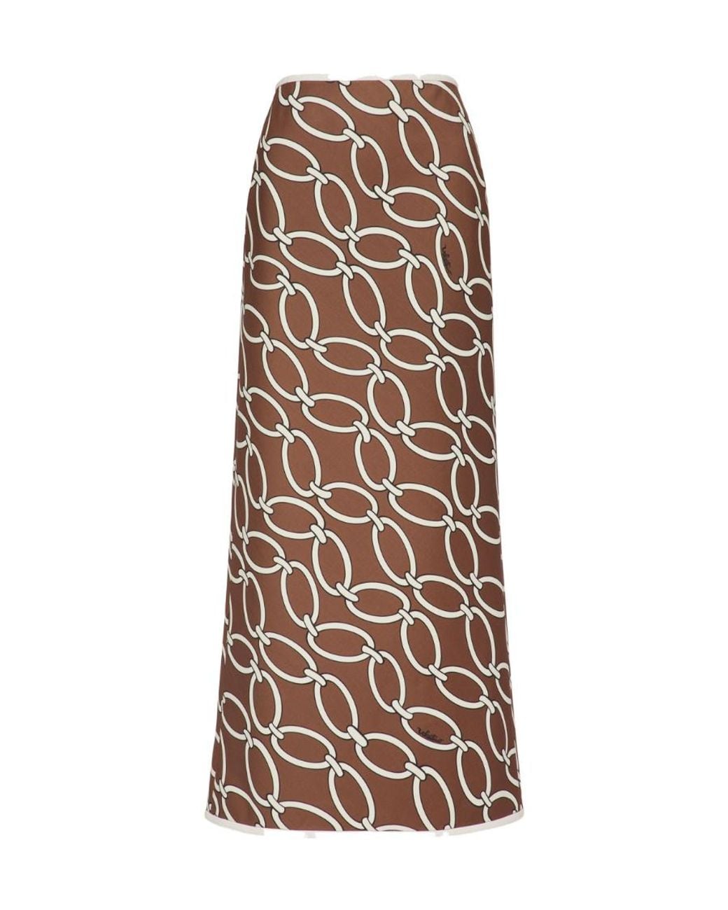Valentino Natural All-Over Printed High Waist Skirt