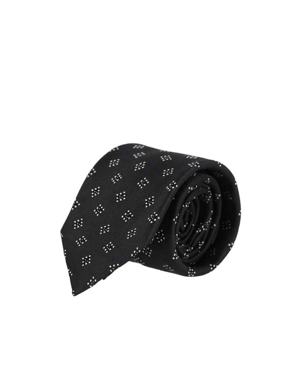 Emporio Armani Black Small Geometric Jacquard Tie for men