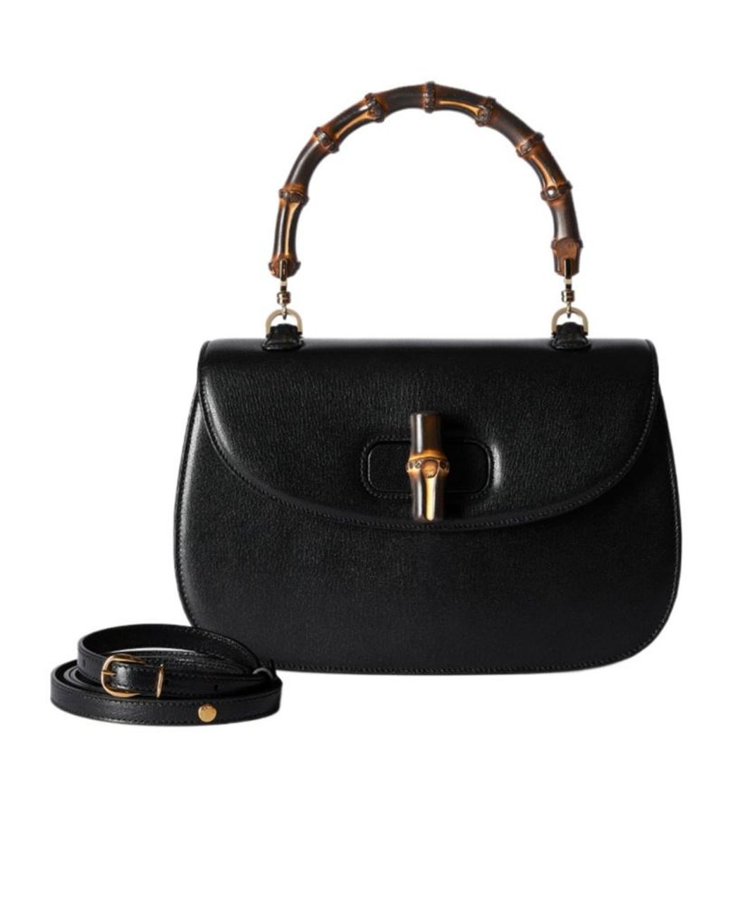 Gucci Black Bamboo 1947 Medium Bag