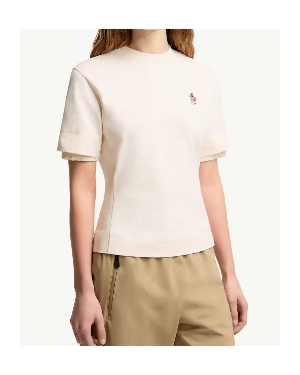 Moncler White Grenoble Logo Detail T-Shirt