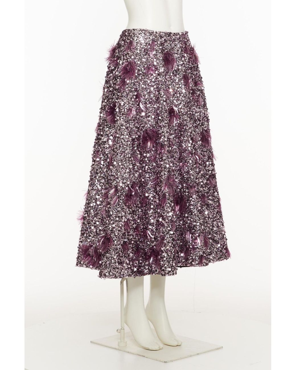 Valentino Purple Sequined Skirt