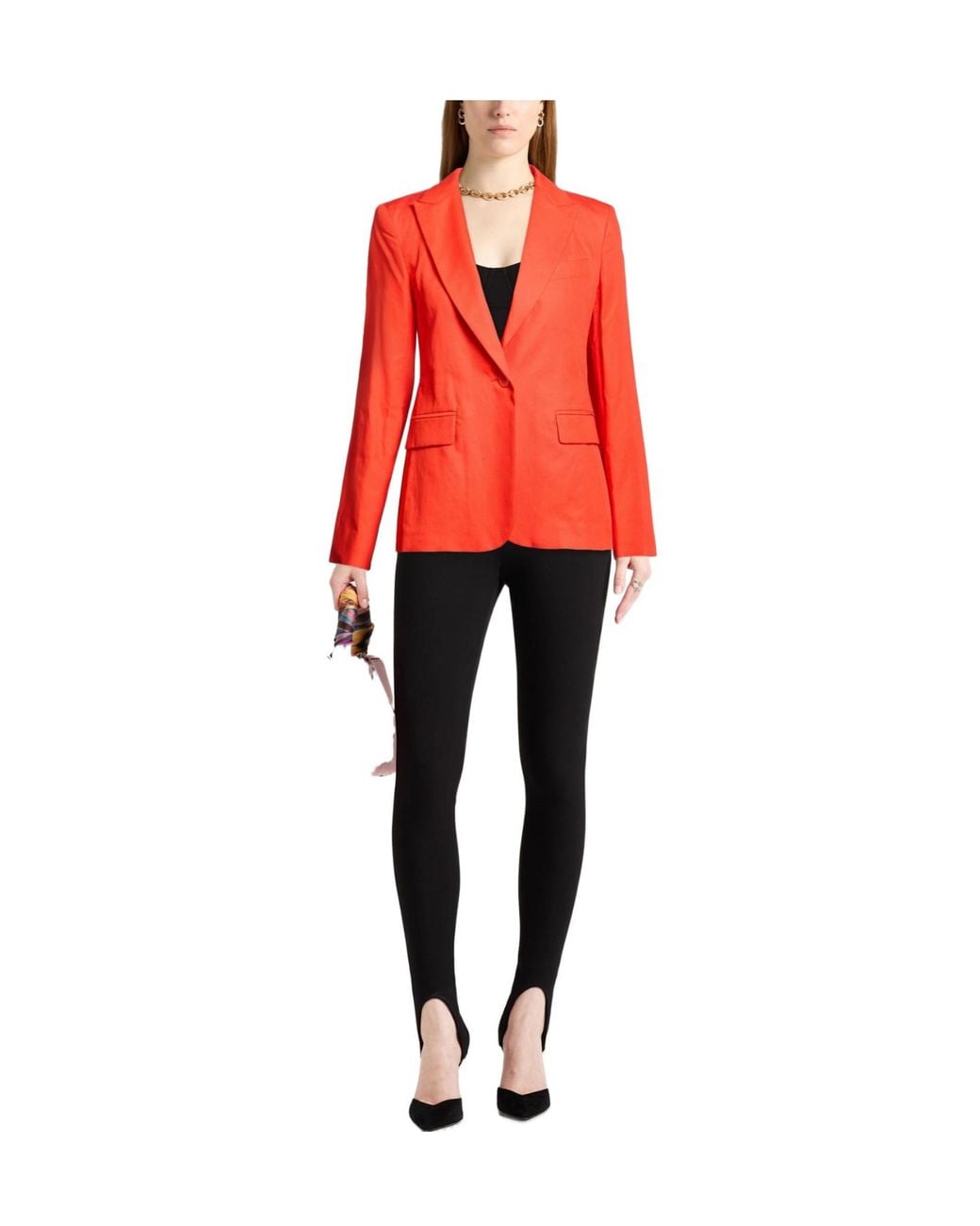 Weekend by Maxmara Red Minimalist Long-Sleeve Blazer