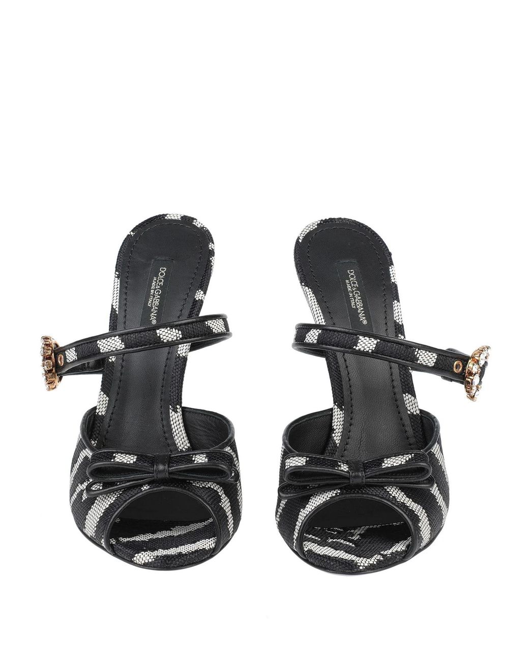 Dolce & Gabbana White Zebra Print Leather Sandals