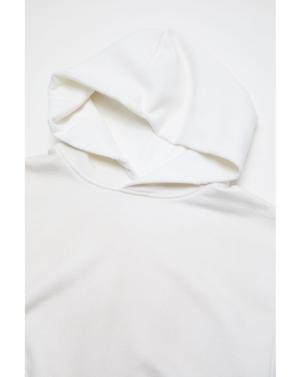Acne White Logo Printed Long-Sleeved Hoodie for men
