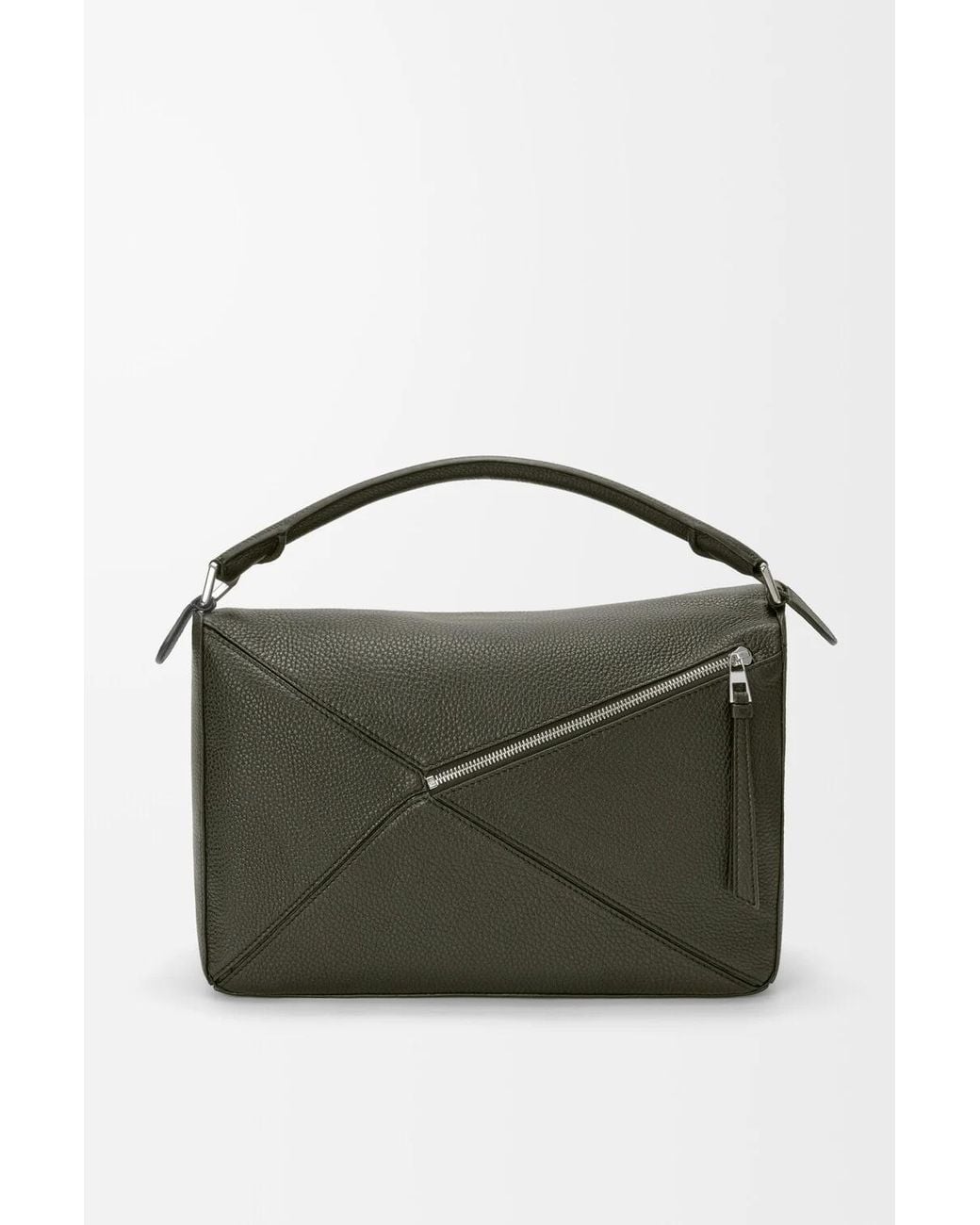 Loewe Green Large Puzzle Leather Shoulder Bag for men