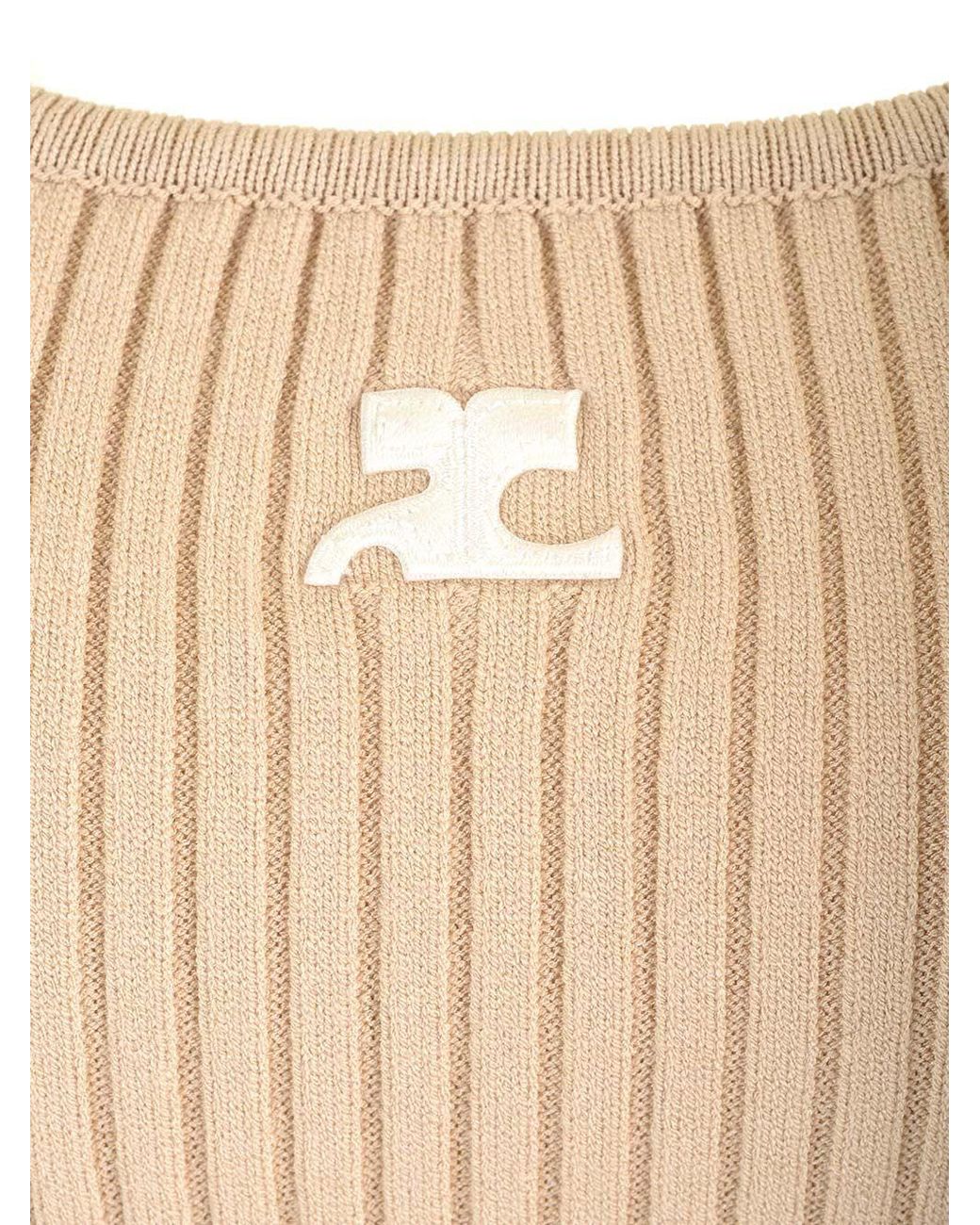 Courreges White Courrèges Ribbed-Knit Sleeveless Tank Top