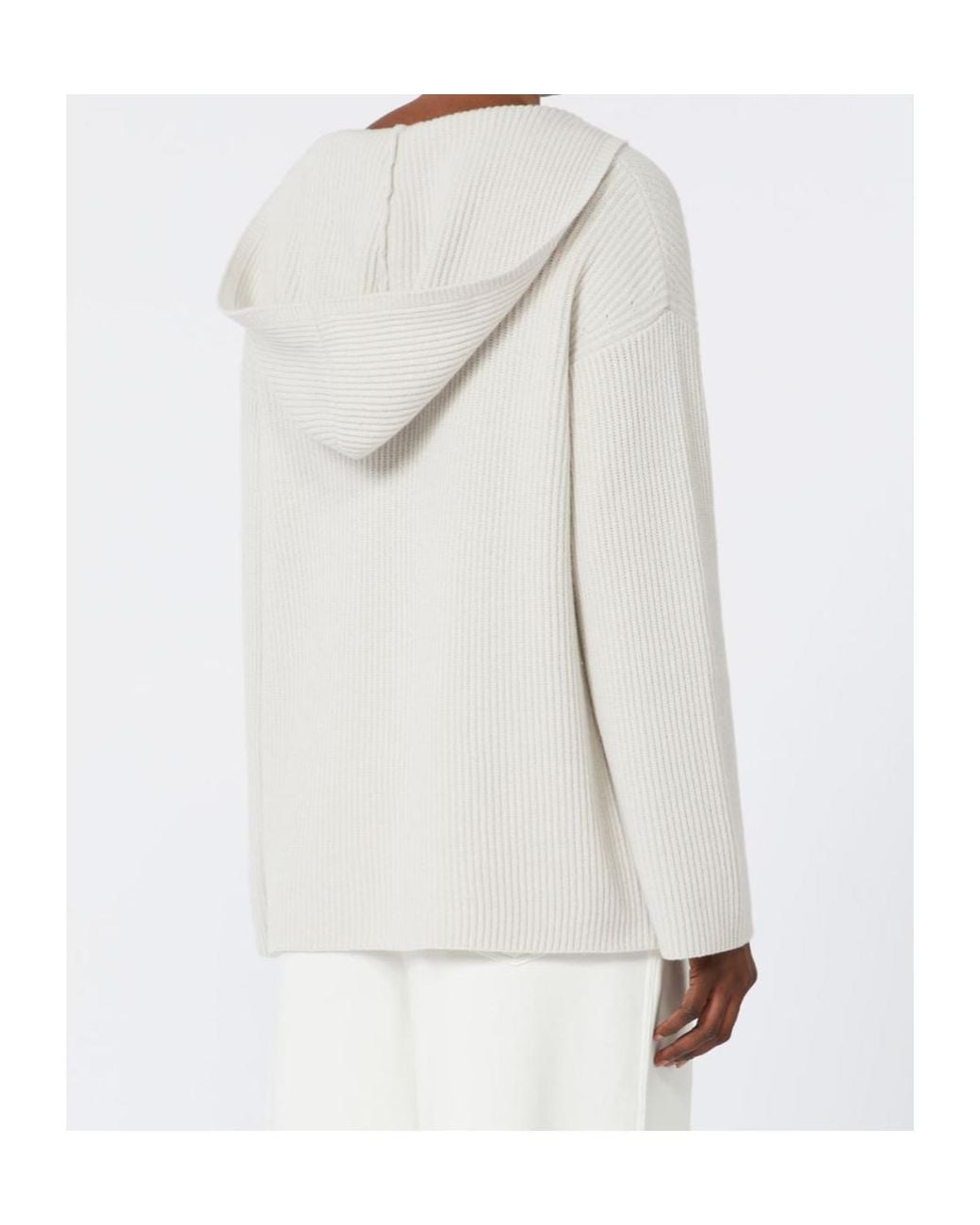 Max Mara White Falcone Ribbed Hoodie