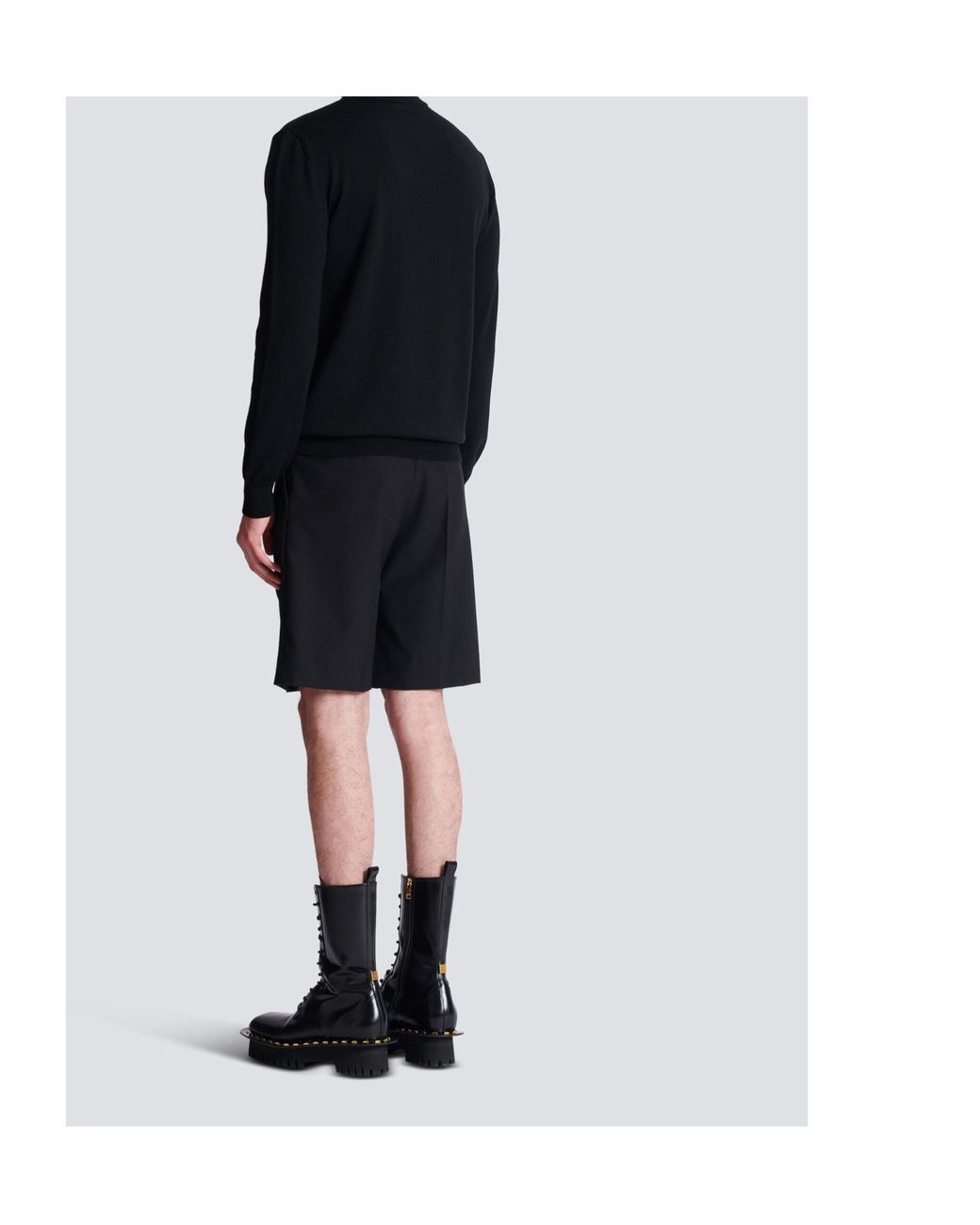 Balmain Black Merino Wool Jumper for men