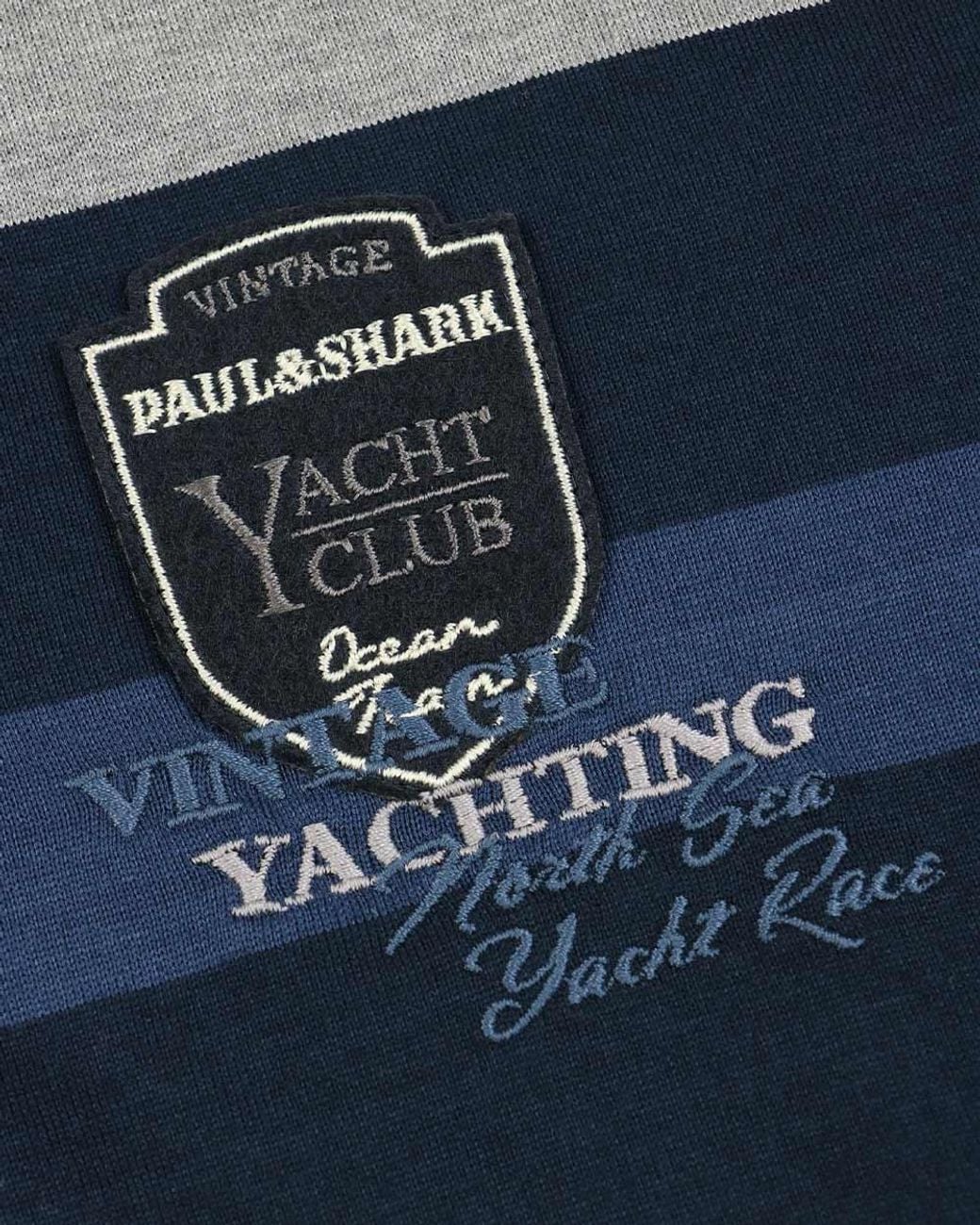 Paul & Shark Blue Striped Long-Sleeved Polo Shirt for men
