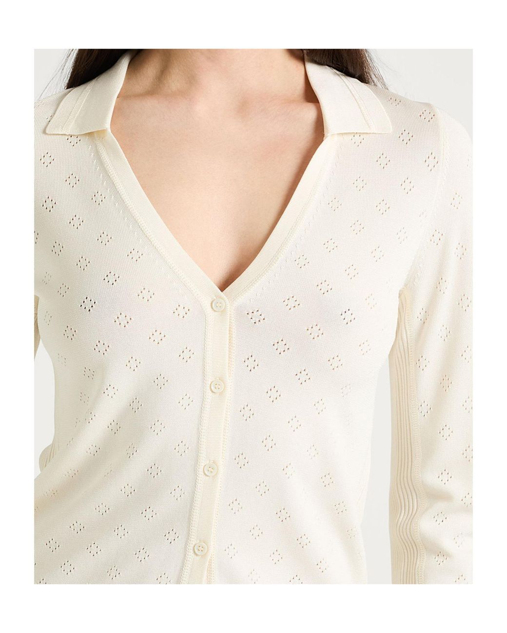 MAX&Co. White Button Front Cardigan