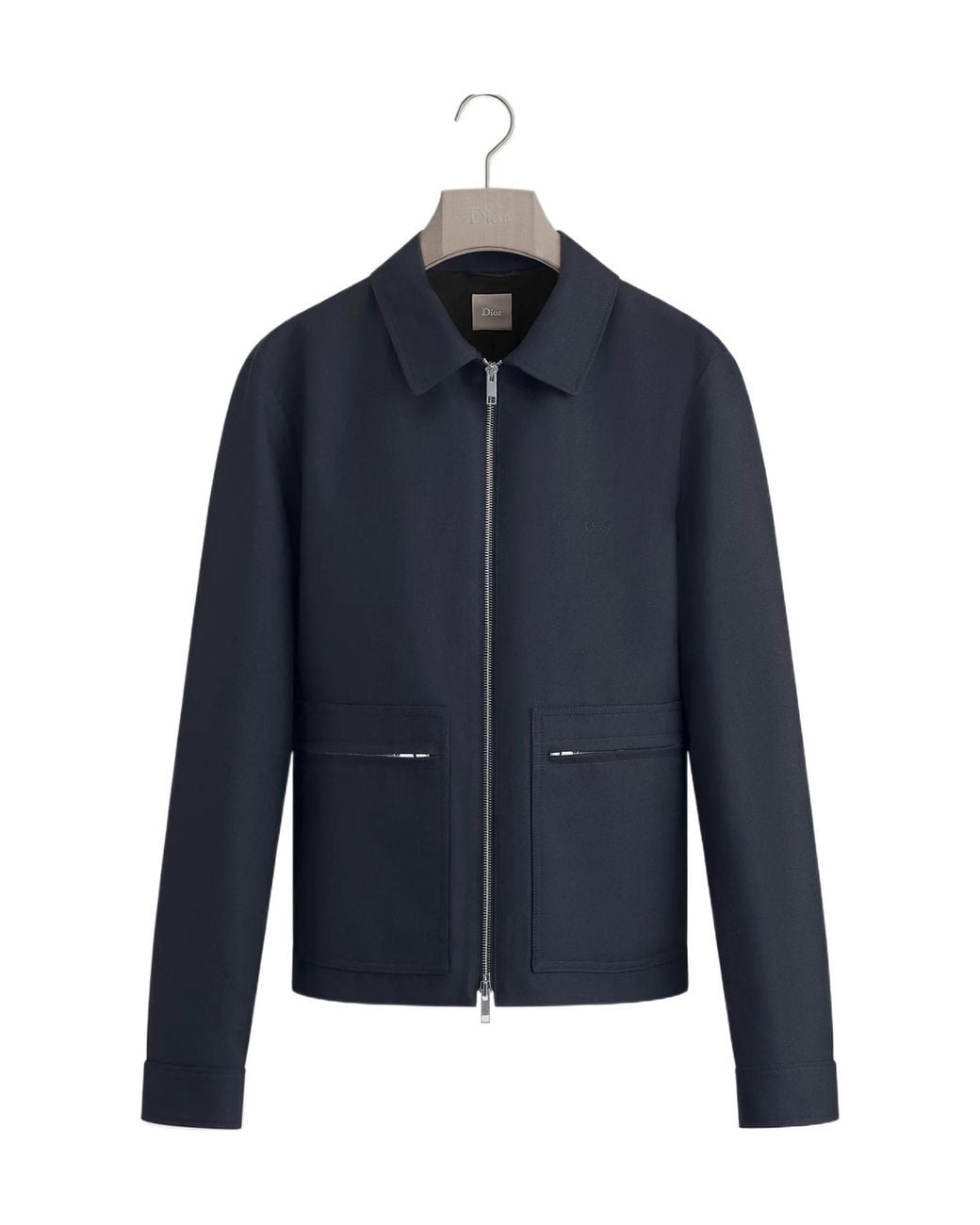 Dior Blue Zipped Jacket With Embroidery for men