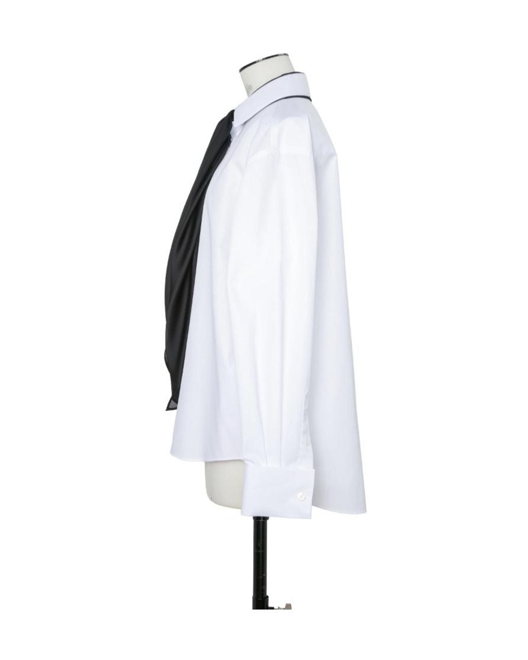 Sacai White Scarf Detailed Poplin Shirt