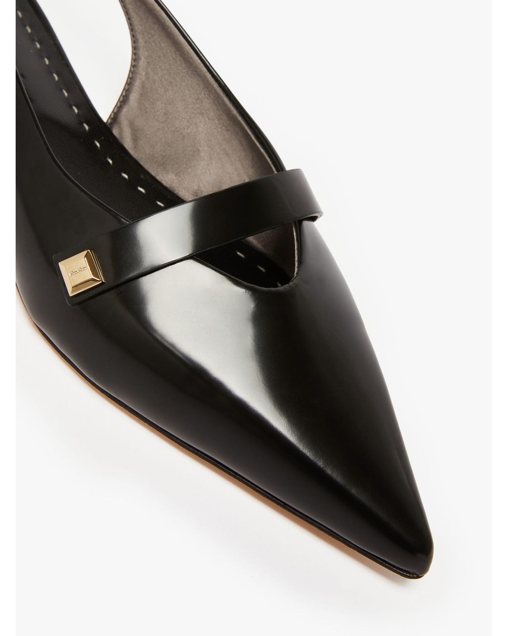 Max Mara Black Logo Details Flat Shoes