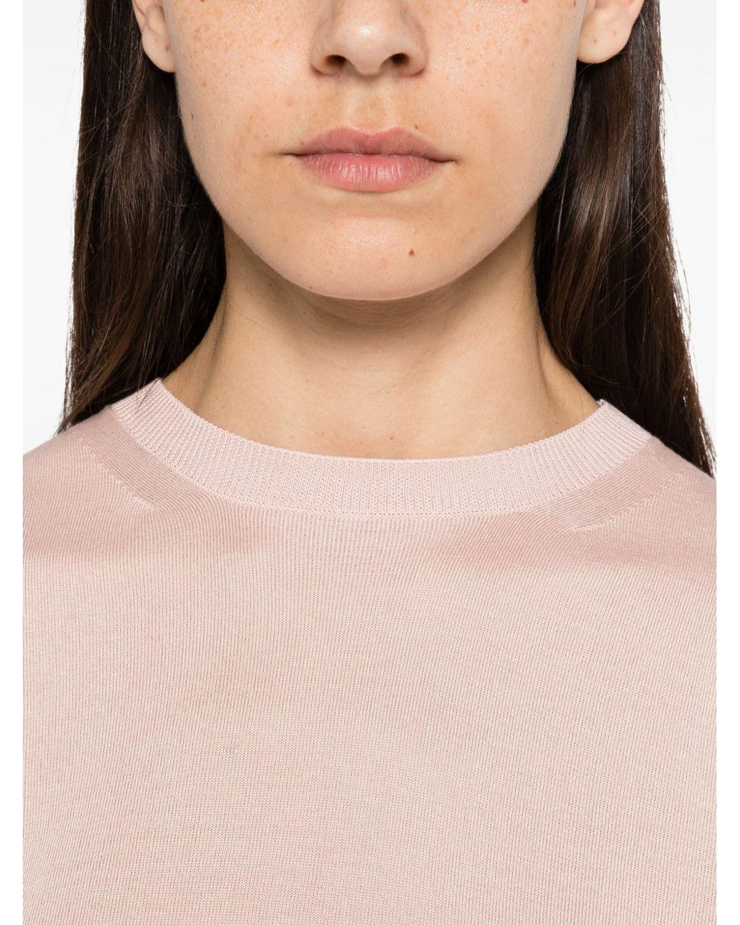 Max Mara Pink Short-Sleeved Knit Top