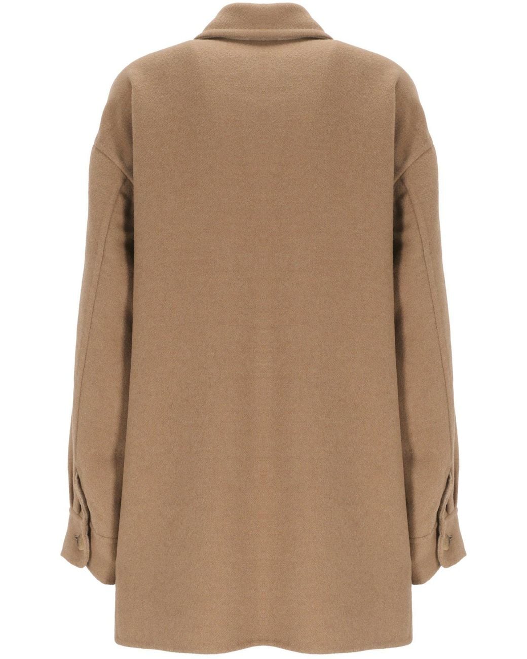 Max Mara Brown Collared Button-Up Coat