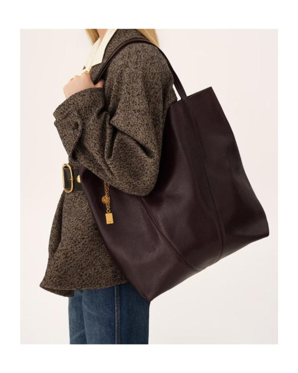 Chloé Purple Spin Chain-Detail Tote Bag
