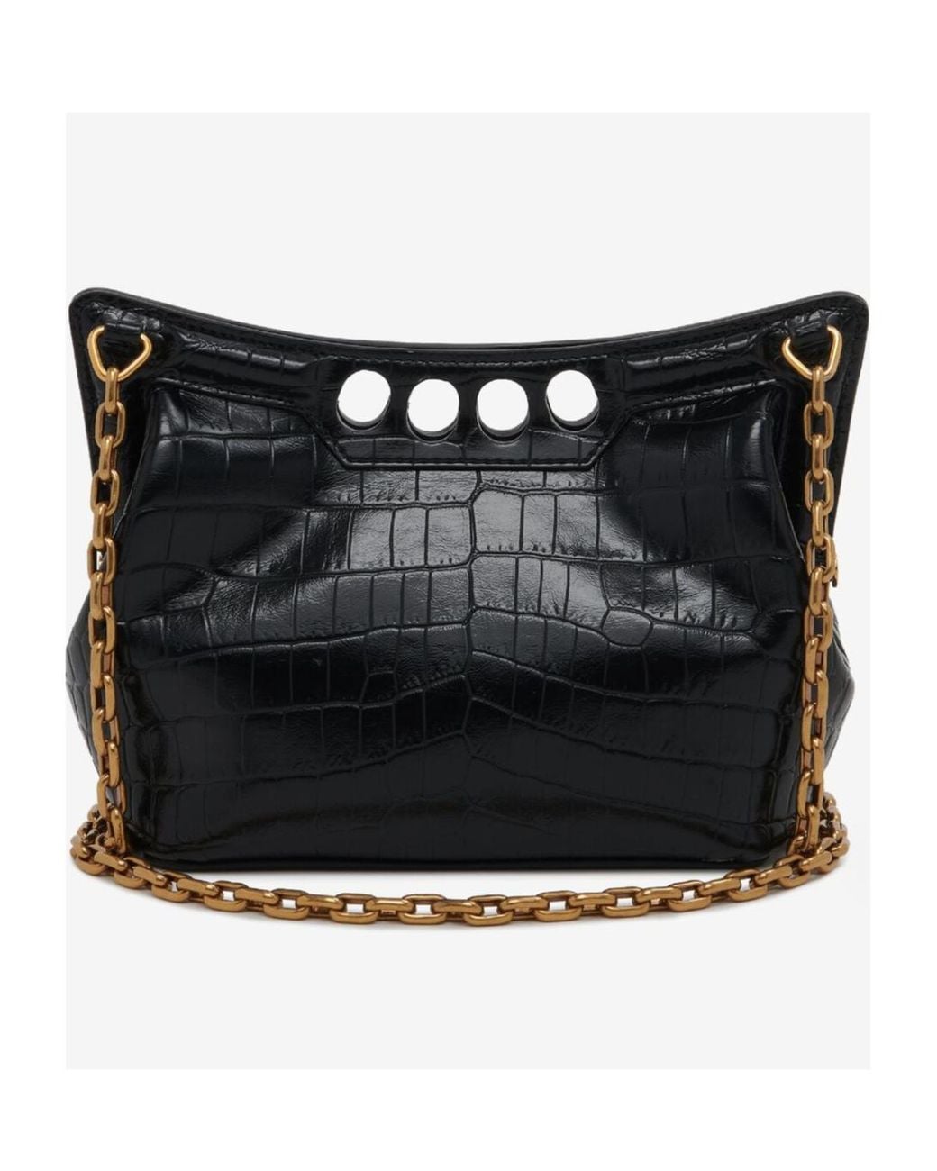 McQueen White Mini The Peak Embossed Shoulder Bag