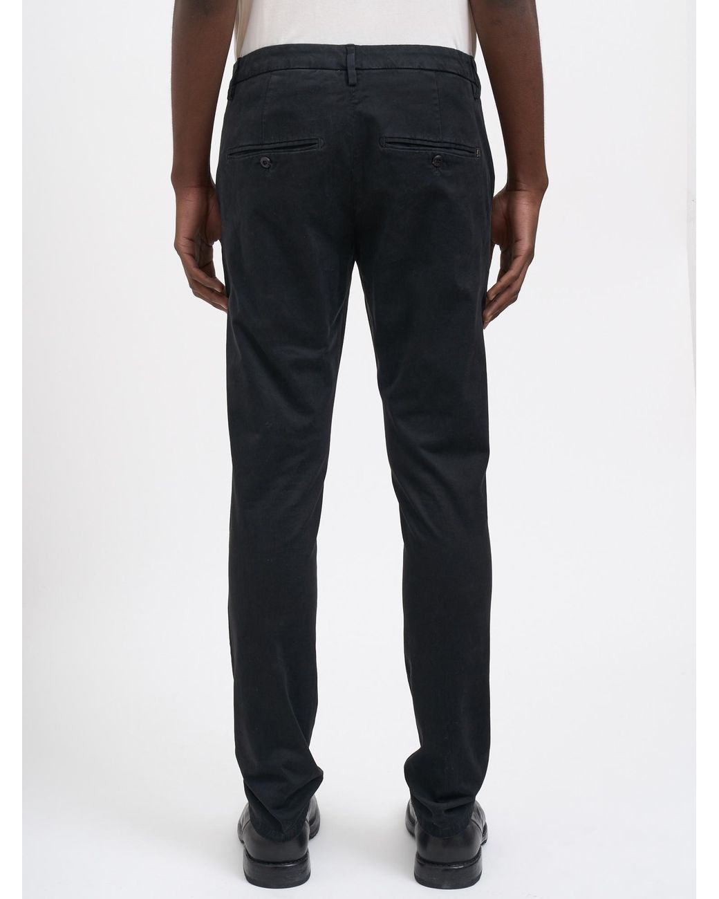 Dondup Black Tapered-Fit Casual Trousers With Zip Details for men
