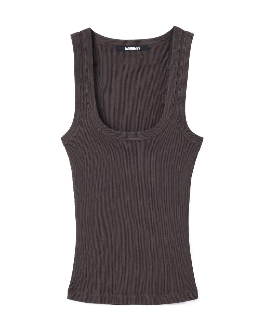 Jacquemus Brown Ribbed Tank Top